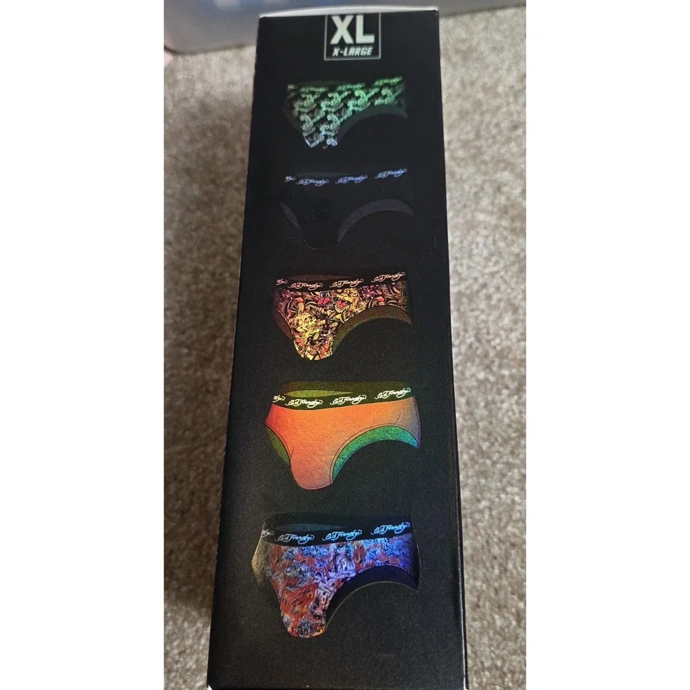 Ed Hardy Performance Low Rise Briefs  Men XL Retro Y2K Nostalgia Grunge 5-pack